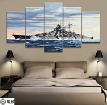 5 Panel German Battleship Bismarck War Weapon Poster Printed Painting For Living Room Wall Art Decor  Picture Artworks Poster 2024 - buy cheap