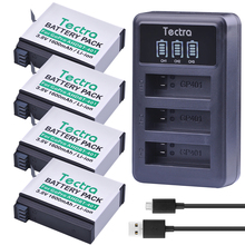 4 шт. AHDBT-401 AHDBT 401 AHDBT401 батарея + LED USB 3 слота зарядное устройство для Go Pro GoPro Hero 4 Hero4 HERO4 Спортивная экшн-камера батарея 2024 - купить недорого