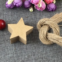 400PCS 5.2*5.2cm Kraft Paper Pentagram Shape Hang Tags+400 PCS Hemp Strings Blank Tag Label For DIY Handmade Accept Custom Logo 2024 - buy cheap