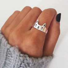 Anel de dedo do animal para a menina por atacado anel de dedo do sexo feminino anel de orelha de gato bonito para mulheres 2024 - compre barato