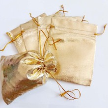 50pcs Gold Cloth Foil Organza Bag Drawstring Bag Jewelry Bags Fabric Pouch Gift Bags Wedding/Party/Christmas Packaging Display 2024 - buy cheap
