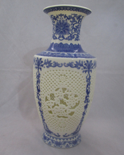 Collect  H:12 inch Chinese White and Blue Ceramic Vase/Classic Jingdezhen Ceramic tabletop Vase V0001 2024 - buy cheap