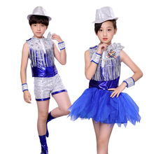Girl Boy Kids Jazz Dance Outfit Clothing Children Boy Sequin Hip Hop Modern Dance Costume Jazz Dance Costumes Dress tutu Skirt 2024 - buy cheap