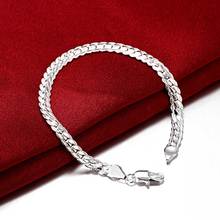 Prata banhado pulseiras para as mulheres Trançado Grosso pulseira masculina cadeia de jóias de Alta qualidade Preço de Fábrica Elegância H199 2024 - compre barato