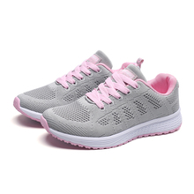 Pink Summer Sneakers Women Sport Shoes Lace-Up Light Rubber Fashion Mesh Round Flat Sneakers Running Shoes for Female Cheap 43 2024 - buy cheap