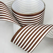 10yard Width 1-1/2" Coffee White Grosgrain Ribbon For Craft Scrapbooking Wedding Packaging 38mm ribbon bow 2024 - buy cheap