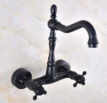 Bathroom Black Bronze Faucet Wall Mounted Swivel Spout Hot and Cold Mixer Faucet tnf814 2024 - buy cheap