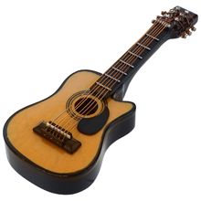 FBIL-1:12 Dollhouse Miniature Music Instrument Acoustic Guitar Yellow and Brown red 2024 - buy cheap