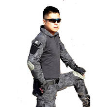 Military army uniform SHIRT & PANTS black CAMO  jungle python desert python ELBOW & KNEE PADS military uniform 2024 - buy cheap