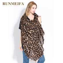 [RUNMEIFA] коллекция 2018 года, Модный женский роскошный Теплый шарф с леопардовым принтом, хлопковый длинный шарф с кисточками, накидка, стильная мягкая шаль и палантин для женщин 2024 - купить недорого
