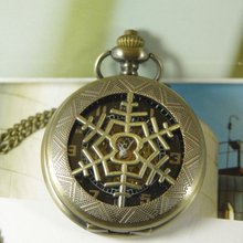 2012 frete grátis venda quente por atacado senhoras dos homens novo antigo relógio de bolso mecânico colar bronze steampunk floco de neve wp287 2024 - compre barato