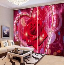 Hight Quality 3D Blackout Curtains variety of Lifelike Refined HD Elegant Window Curtains Bedroom Living Room Red rose Drapes 2024 - buy cheap