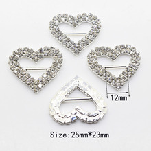  kız çocuk tokaMM Heart Rhinestones buckles Diamante Wedding Supplies Card Accessory Ribbon Decorative Deduction Free Shipping 2024 - купить недорого