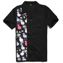 Os homens usam 2019 algodão havaiano engraçado meow impressão painel rock n rolo casual charley harper inspirado mais recente design da camisa para o sexo masculino 2024 - compre barato