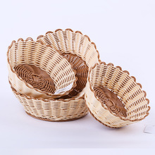New Fruits Vegetable Storage Basket Hand Woven Basket Dustproof Picnic Basket Handmade Bread Cover Wicker Basket Kitchen Storage 2024 - buy cheap