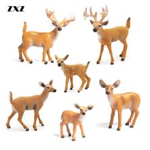 Figura de acción de ciervo en PVC para niños, figuritas de animales en miniatura, juguetes para decoración de jardín y hogar 2024 - compra barato