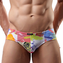 Cool Men's Underwear Cotton Briefs Sexy Male Panties Gay Mens Bikini Super Soft Brief Penis Pouch Colorful Print 2024 - buy cheap