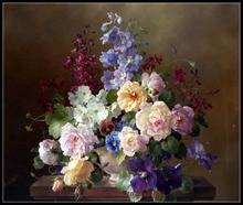 Needlework for embroidery DIY DMC High Quality - Counted Cross Stitch Kits 14 ct Oil painting - Still life with Flowers III 2024 - buy cheap