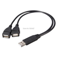 100PCS USB 2.0 A Male To 2 Dual USB Female Power Cord Adapter Extension Cable Lead Wholesale 2024 - buy cheap