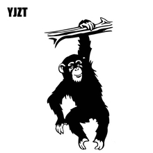 YJZT 8.9CM*16.8CM Monkeys Hanging From Branches Decor Car Sticker Car Door Vinyl Decal Black/Silver C4-1873 2024 - buy cheap