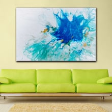 Fashion Abstract Blue Bold Art Coastal Landscape Wall Pictures for Living Room Office Bedroom Modern Canvas Oil Painting 2024 - buy cheap