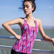 2018 Hot Ladies Womens Yoga Tank Tops Fitness Clothing Breathable Withpad Multicolor Patchwork Sports Top Workout Female Shirts 2024 - buy cheap