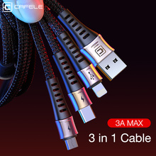 Cafele 3 in 1 USB Cable For iPhone X 8 Huawei P30 Samsung 3A Fast Charging Micro USB Type C Charger Data Cables For Mobile Phone 2024 - buy cheap