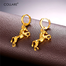 Collare Horse Earrings For Women Vintage Anime Accessories Gold Color Cute Animal Drop Earrings Fashion Jewelry E145 2024 - buy cheap