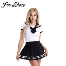 Women Adult Babies Clothing Open Crotch School Girls Sexy Romper with Mini Pleated Skirt Cosplay Costumes Party Clubwear 2024 - buy cheap
