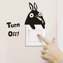 Cartoon  Rabbit TurnOff Switch Sticker Funny Wall Stickers For Bedroom  Living Room Home Decoration 2024 - buy cheap