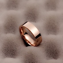 Moreprezado anel de aço inoxidável de titânio, anel de ouro rosa para noivado e casamento, 6mm 316, unissex 2024 - compre barato