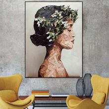 La imagen en la pared retrato de mujer, pintura al óleo, arte, lienzo, carteles e impresiones, imágenes de pared para sala de estar 2024 - compra barato