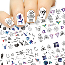 1pcs Harajuku Style Nail Stickers Starry Sky Geometry Water Decal Sliders For Nail Art Decoration Manicure Wraps JIBN1129-1140-1 2024 - buy cheap