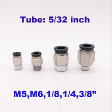 5/32 inch air tube M5 1/8 1/4 3/8 BSP/NPT straight joint plastic fitting PC5/32-01/02/03 One touch hose quick pipe connector 2024 - buy cheap
