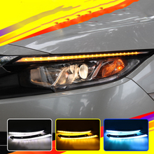 For Honda Civic 2016 2017 2018 2019 2020 Blink LED Headlight Eyebrow Daytime Running Light DRL Flowing Yellow Signal 2024 - buy cheap