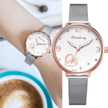 Роскошные модные женские часы из нержавеющей стали аналоговые кварцевые наручные часы с сердечком женские часы relogio женский браслет часы 2024 - купить недорого