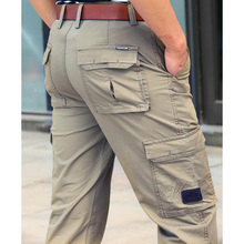 Calça masculina folgada, calça masculina estilo cargo com muitos bolsos, cintura alta, tamanho: 30 a 44, shierxi 2024 - compre barato