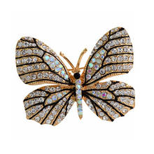 Rhinestone Butterfly Brooch Pin Zinc Alloy Animal Pin 2024 - buy cheap