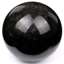 Esfera de obsidiana negra tallado Natural de 50mm, ornamento Fengshui de cristal curativo, envío gratuito, SPH042 2024 - compra barato