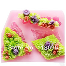 Silicone  Flowers Cooking Tools Fondant Bbaking DIY Basket  Cake Sugar Chocolate Shaped Silicone Craft Tray candy mold No.si385 2024 - buy cheap