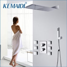 KEMAIDI Luxury Wall Mounted  Rain Shower faucets Set System cold&hot Water Square hand shower Head Massage Jets Spa Mixer Tap 2024 - buy cheap