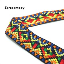 ZERZEEMOOY-Cinta de tejido Jacquard para perro, accesorios de cadena de 1-7/8 pulgadas y 48mm de ancho, nueva cinta geométrica de restauración antigua, 10 yardas/lote 2024 - compra barato
