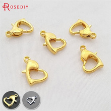 40PCS 8MM 10MM Gold Color Brass Dolphin Heart Lobster Claw Clasps Diy Jewelry Findings Accessories Wholesale 2024 - buy cheap