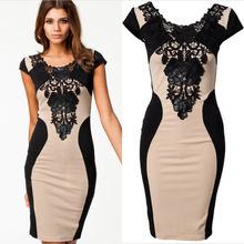 Sexy Fashion Women Lace Bandage Dresses Short Sleeve Floral Formal Prom O-Neck Party Skinny Bodycon Evening Slim Mini Dress 2024 - buy cheap