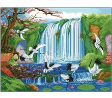 Embroidery Package Best Quality  Cross Stitch Kits Unopen New Luxurious Fairyland on Earth Waterfall Mountain Tree Free Shipping 2024 - buy cheap