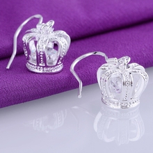Brincos coroa nobre banhados a prata 925 joias para mulheres brincos de prata LQ-E081 hiyjgolb 2024 - compre barato