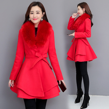 Jaqueta feminina corta-vento, casaco longo de lã com misturas longas, para outono e inverno 2019 2024 - compre barato