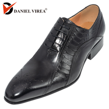 men dress wedding shoes Classic black coffee color luxury brand office formal pointed toe solid oxford Genuine leather mens shoe 2024 - buy cheap
