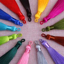 Borlas de seda de algodón bonitas y coloridas, 90mm de longitud, borlas decorativas, flecos, colgantes, accesorios para hacer joyas, 5 unids/lote 2024 - compra barato