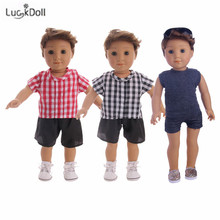 LUCKDOLL Casual Suit Fit 18 Inch American 43cm Baby Doll Clothes Accessories,Girls Toys,Generation,Birthday Gift 2024 - buy cheap